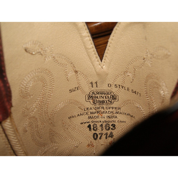 Smokey Mountain Boots Style 6471 Red Madison Pattern Women's Size 11 D - Picture 3 of 8